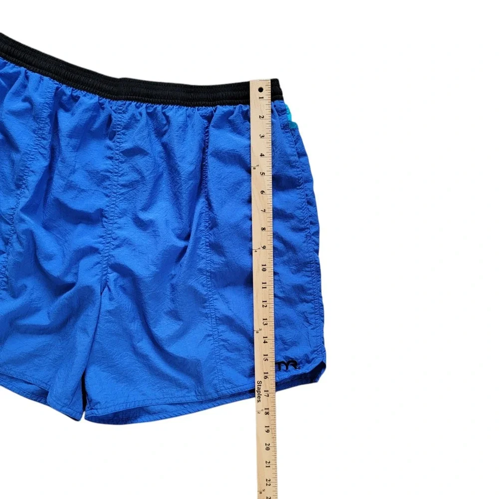 Vintage TYR Swim Trunks‎ Mens XL 90s Blue Teal Mesh Lined 5.5